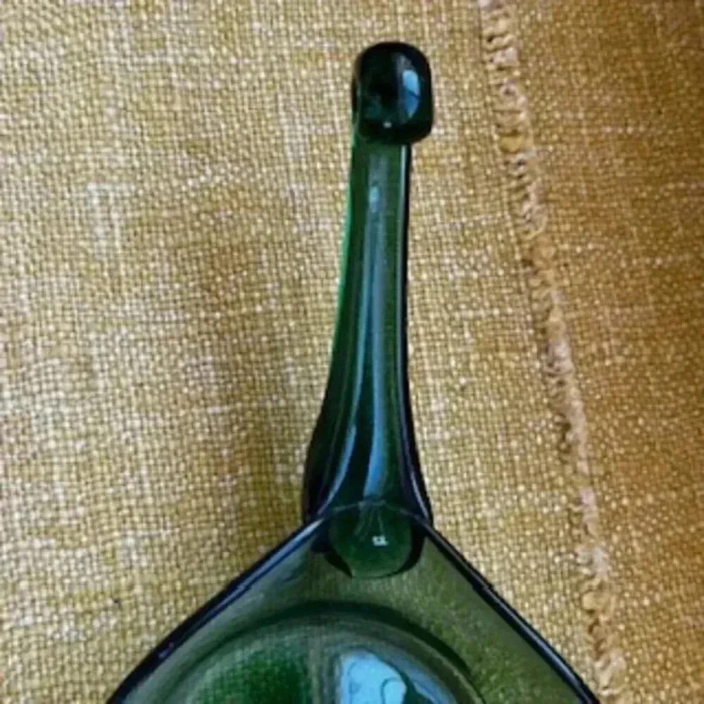 Hand Blown Green Glass Pouring‎ Pan Sauce Pan